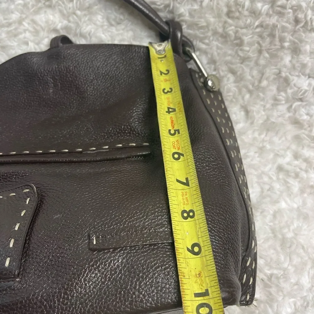 BCBGMAXAZRIA Hobo Leather dark Brown Bag Stitching accent,silver tone hardwares